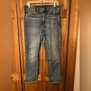Gap Women's Sz 29/8 R Vintage High Rise Straight Leg Cotton Blend Blue Jeans